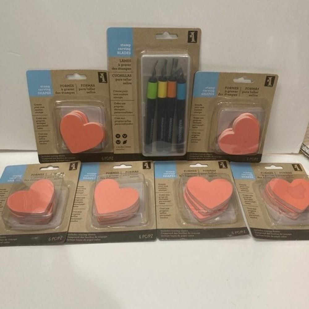 Stamp Carving Blades & Blank Stamp Carving Block Forms Heart Inkadinkado